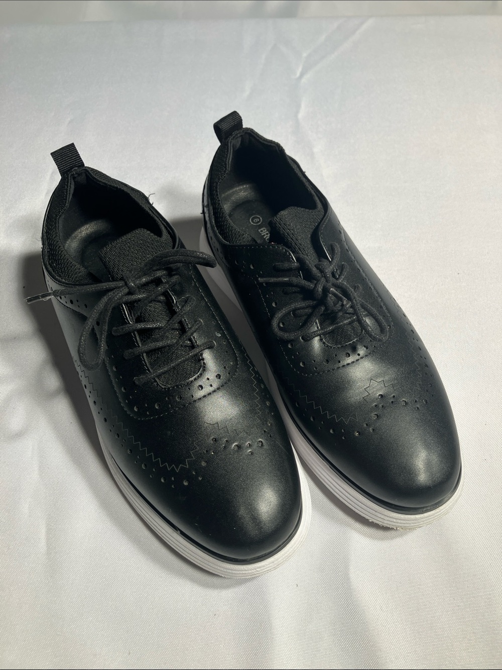 Classic Black Wingtip Derby Sneakers - Modern Comfort